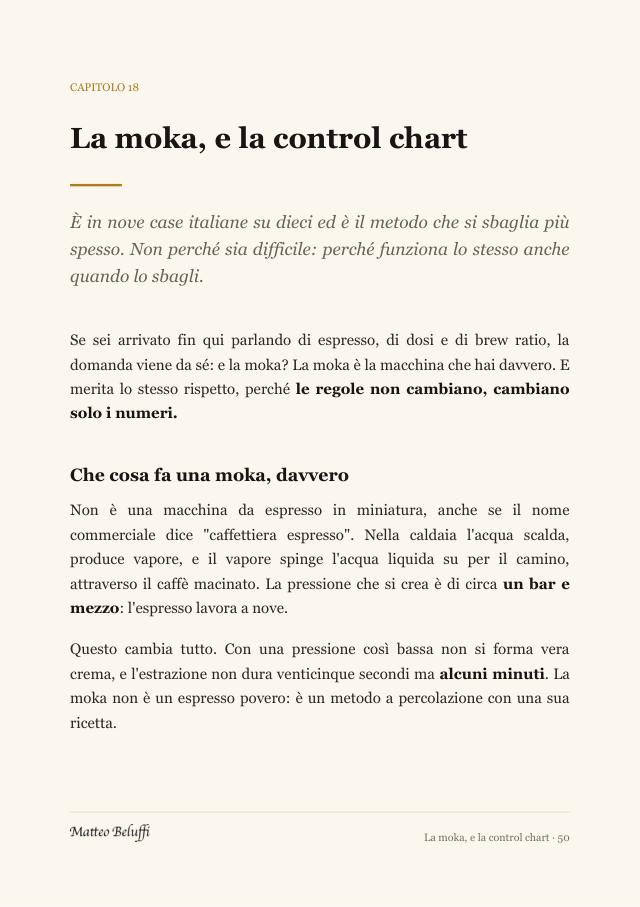 La moka: il capitolo che nell'originale non esisteva