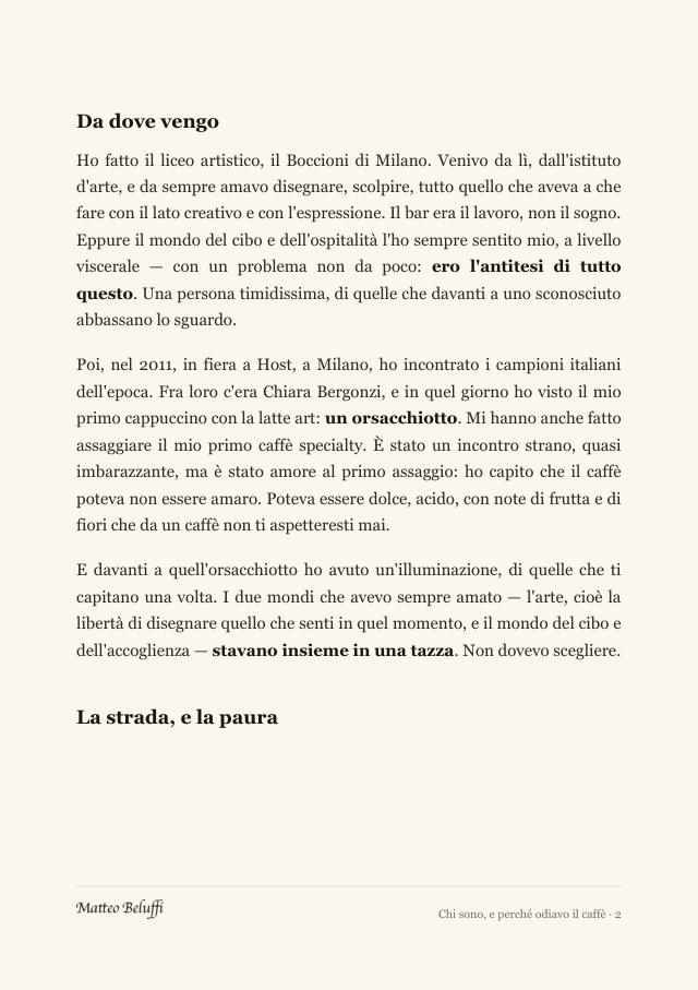Il primo capitolo: da dove vengo, e perché odiavo il caffè